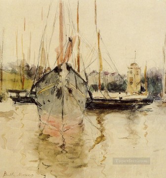  entra Pintura al %C3%B3leo - Entrada de barcos a la medina de la isla de Wight Berthe Morisot
